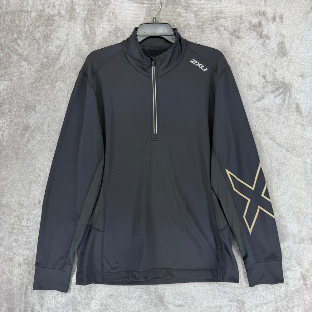 2XU‎ Mens Ignition 1/4 Zip Long Sleeve Running Top Black MR4258a Medium
